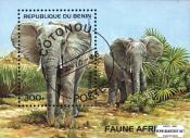 *Známky Benin 1995 Cicavce - slony, razítkovaný hárček - Kliknutím na obrázok zatvorte -